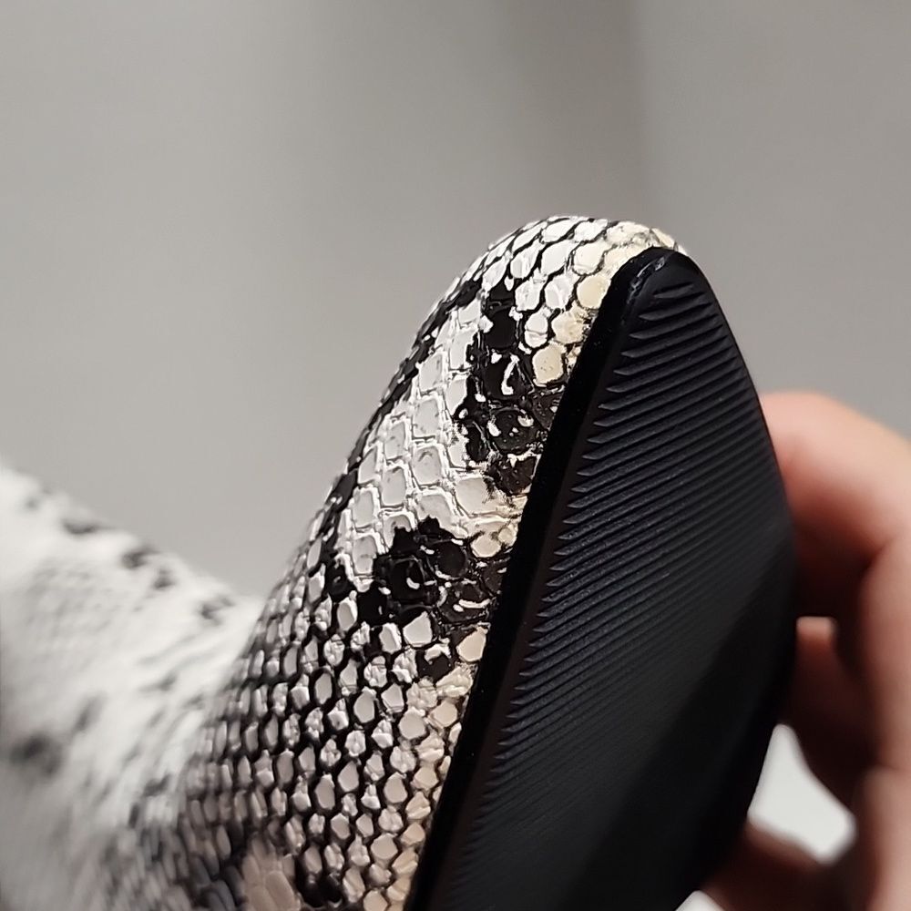 Wetkiss Snakeprint Pointed Toe Block Heel Boots S… - image 5
